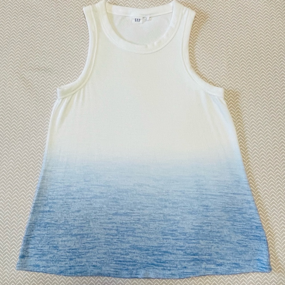 GAP Softspun Blue Ombré Dip-Dye Swing Tank Top